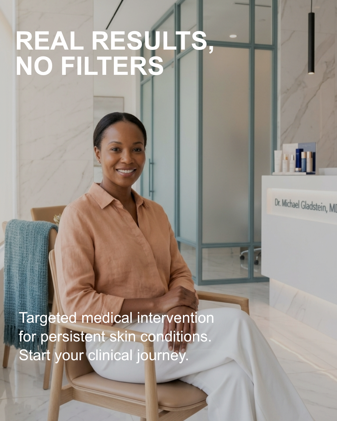 Real results no filters dermatology post from Dr. Michael Gladstein